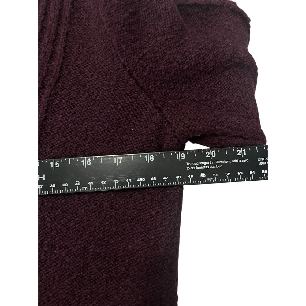 Abercrombie & Fitch Sz M Sweater Dress Cable Knit Maroon V Neck LS Fall‎ - Picture 5 of 12